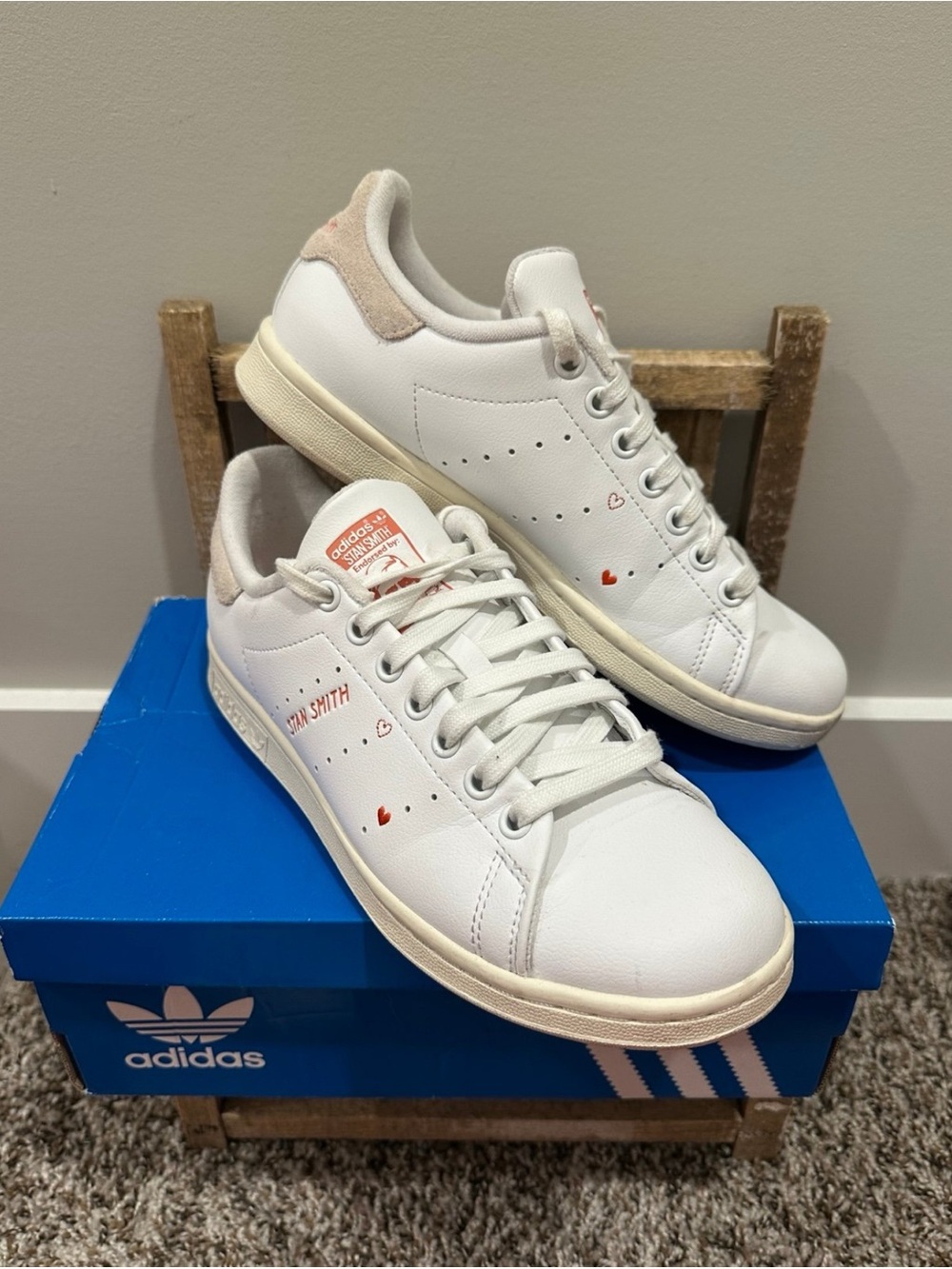 Adidas Stan Smith Valentine's Day 2024 IG8482 Sneakers Shoes Women's Size 7.5